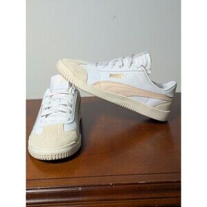 Puma Club 5v5 White Rose Dust Leather Suede Sneakers Women's Size 6 NEW Low Top